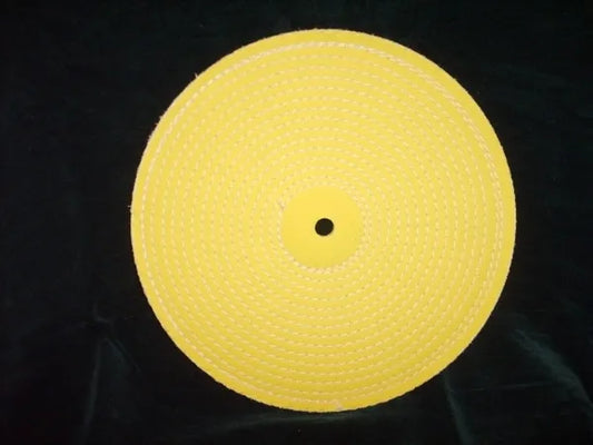 6" X 20 PLY Yellow Spiral Sewn Buffing Wheel