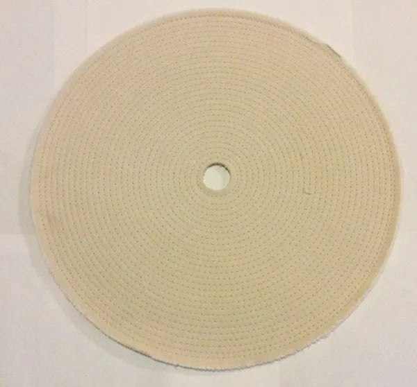 16" X 20 Ply White Cotton Buffing Wheel, Spiral Sewn, 1-1/4"hole