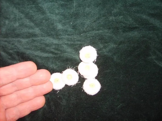 Baby Buff ( 1 inch) - with Pinhole Center for dremels - white cotton