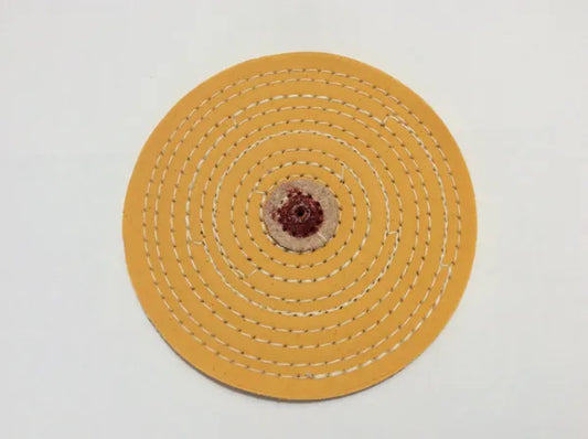 Razor Buffing Wheel 6 Inch - Orange Firm (hard pinhole center with leather)