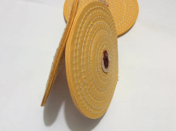 Razor Buffing Wheel 6 Inch - Orange Firm (hard pinhole center with leather)