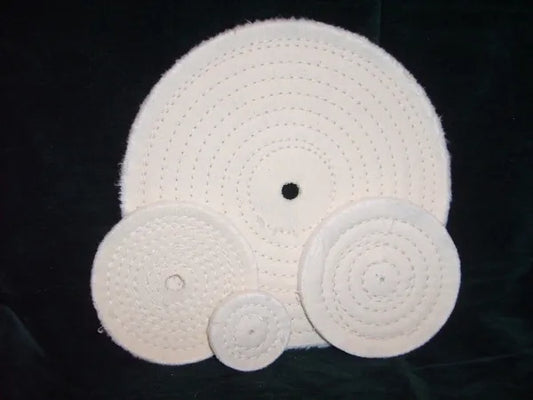 12" X 20 ply Buffing Wheel, White Cotton, Spiral Sewn