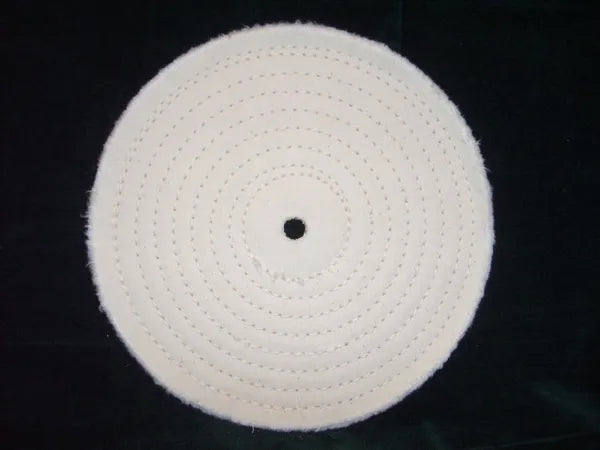 12" X 20 ply Buffing Wheel, White Cotton, Spiral Sewn