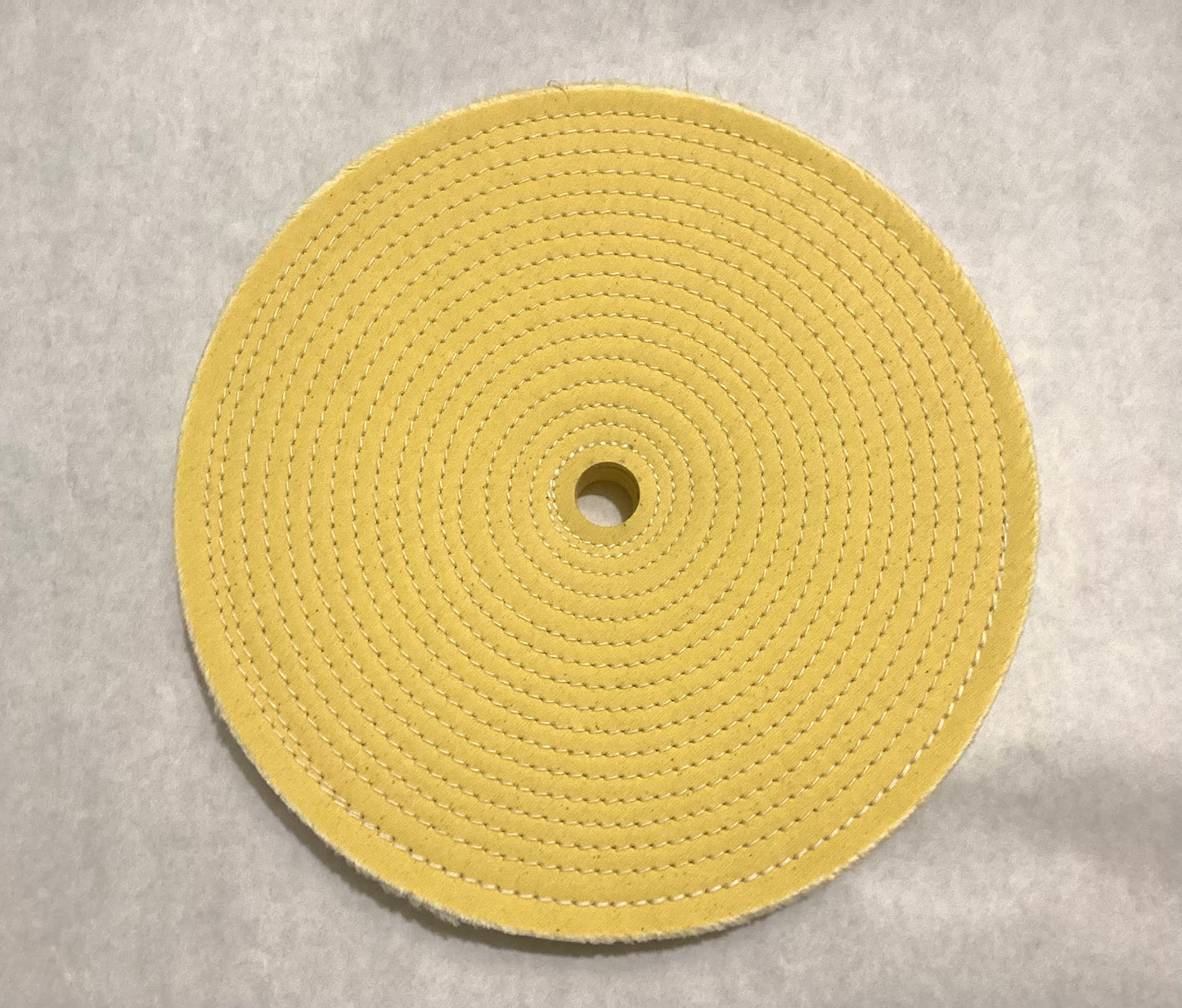 12" X 20 ply Yellow Spiral Sewn Buffing Wheel