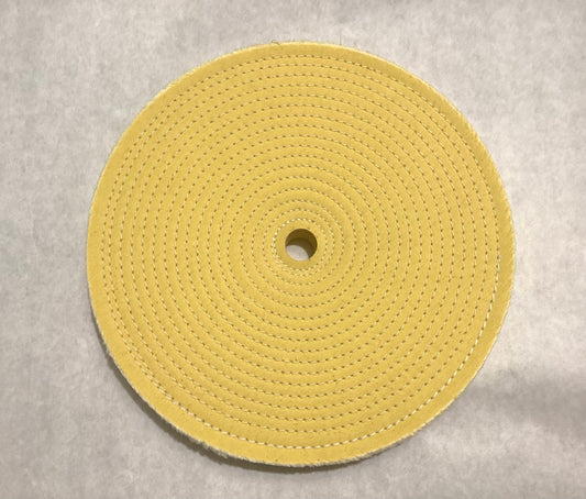 10" X 20 PLY Yellow Spiral Sewn Buffing Wheel