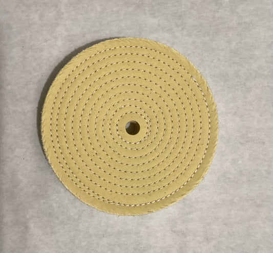 6" X 20 PLY Yellow Spiral Sewn Buffing Wheel