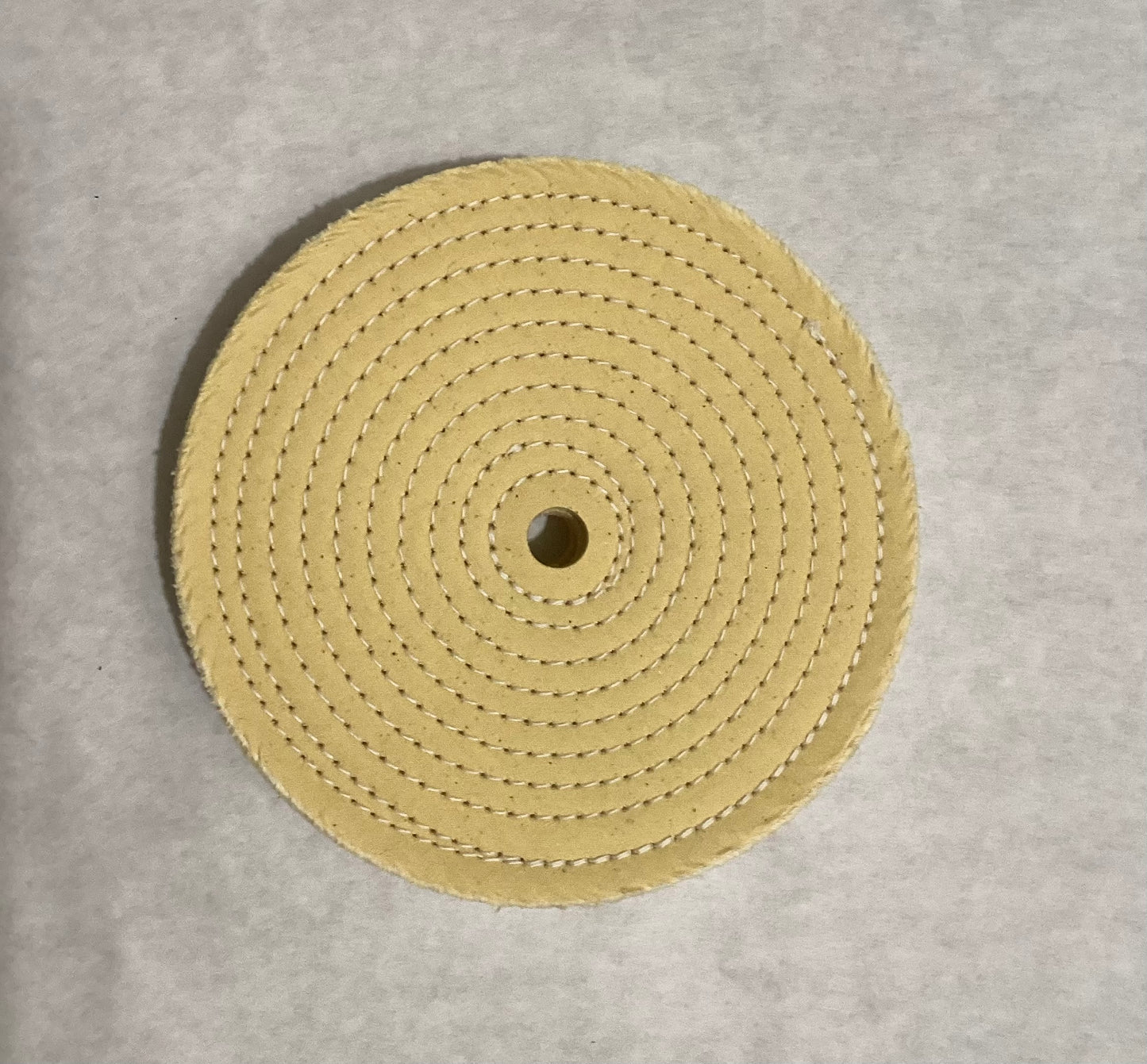 8" X 20 PLY Yellow Spiral Sewn Buffing Wheel