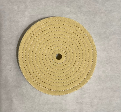 8" X 20 PLY Yellow Spiral Sewn Buffing Wheel