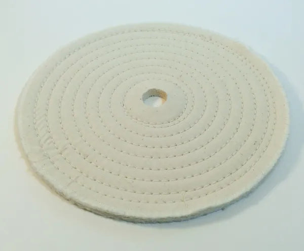 10" X 20 ply White Cotton Buffing Wheel , Spiral Sewn