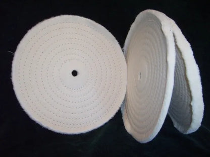 10" X 20 ply White Cotton Buffing Wheel , Spiral Sewn