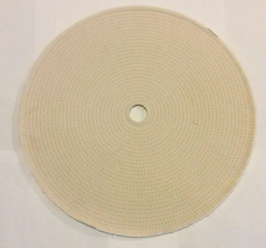 16" X 20 Ply White Cotton Buffing Wheel, Spiral Sewn, 1-1/4"hole