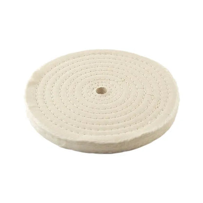 8" X 20 Ply, White Cotton Buffing Wheel, Spiral Sewn