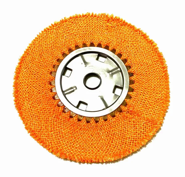 12 X 5" Bias Sisal Buffing Wheel, Medium Orange Treatment, 1-1/4" Center hole