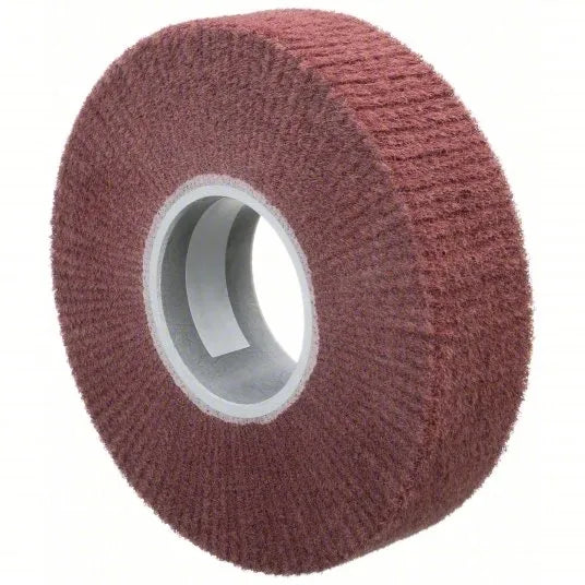 Flap Brush, 8" x 2" x 3" Non-Woven, Very Fine, Maroon, Alum. Oxide