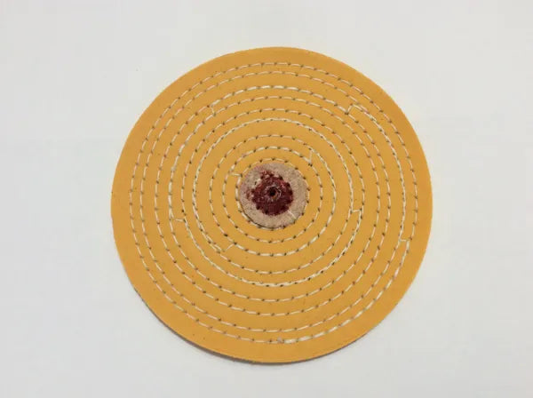 Razor Buffing Wheel 6 Inch - Orange Firm (hard pinhole center with leather)