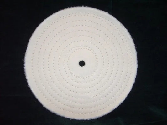 10" X 20 ply White Cotton Buffing Wheel , Spiral Sewn